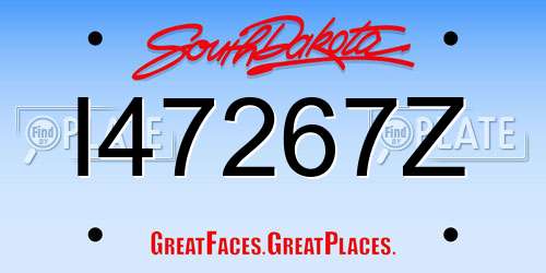 I47267Z South Dakota License Plate