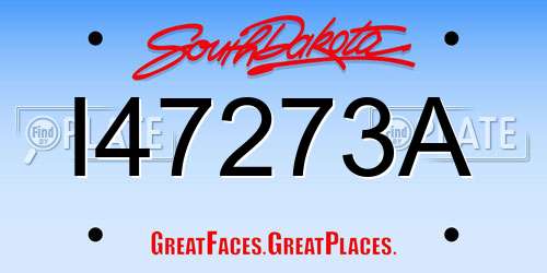 I47273A South Dakota License Plate