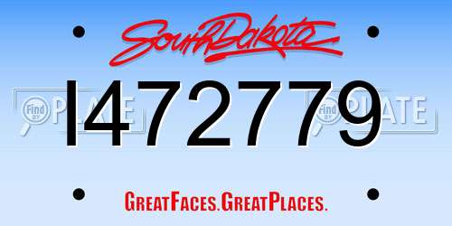 I472779 South Dakota License Plate