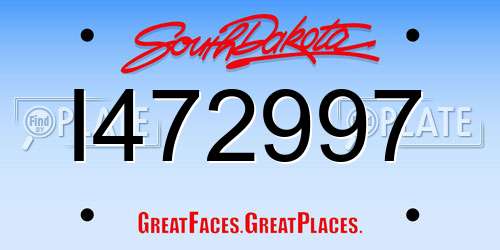 I472997 South Dakota License Plate