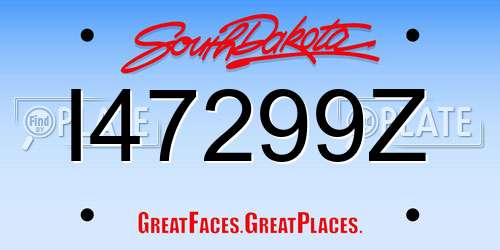 I47299Z South Dakota License Plate