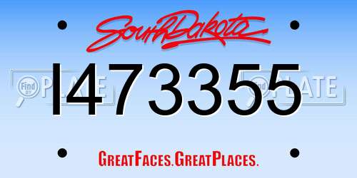 I473355 South Dakota License Plate