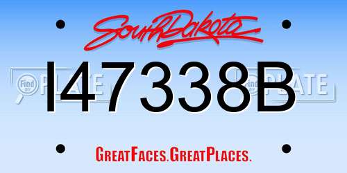 I47338B South Dakota License Plate