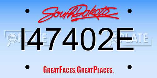 I47402E South Dakota License Plate