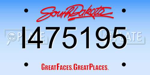 I475195 South Dakota License Plate