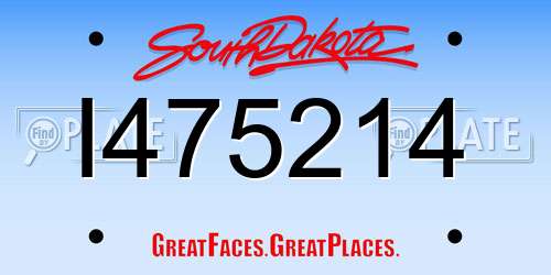 I475214 South Dakota License Plate