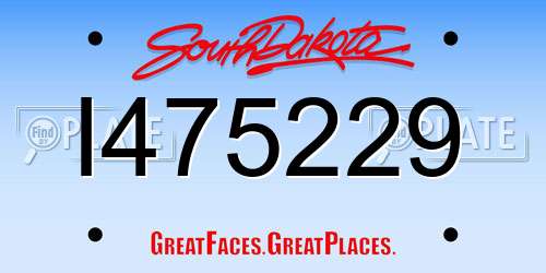 I475229 South Dakota License Plate