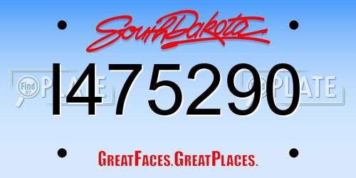 I475290 South Dakota License Plate
