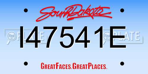 I47541E South Dakota License Plate