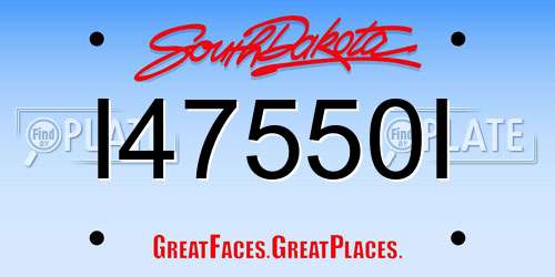 I47550I South Dakota License Plate