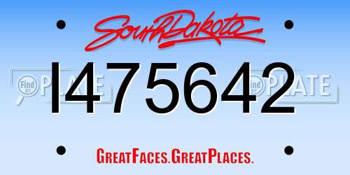 I475642 South Dakota License Plate