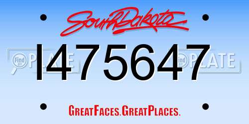 I475647 South Dakota License Plate