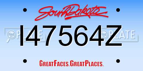 I47564Z South Dakota License Plate
