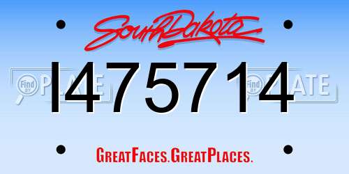 I475714 South Dakota License Plate