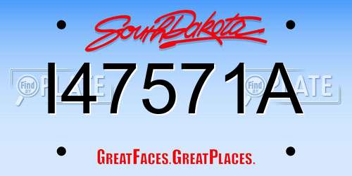 I47571A South Dakota License Plate