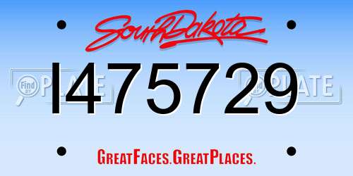 I475729 South Dakota License Plate