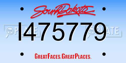 I475779 South Dakota License Plate