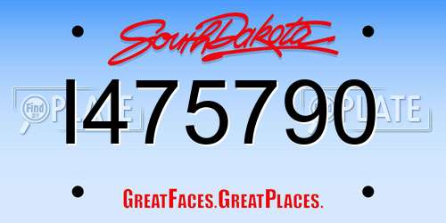 I475790 South Dakota License Plate