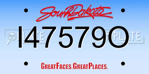 I47579O South Dakota License Plate