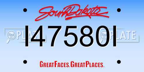 I47580I South Dakota License Plate