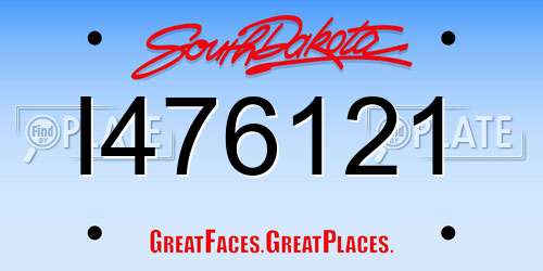 I476121 South Dakota License Plate
