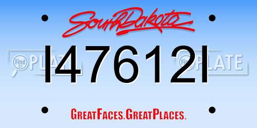 I47612I South Dakota License Plate