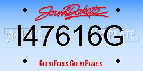 I47616G South Dakota License Plate