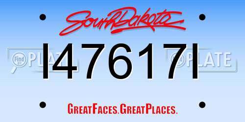 I47617I South Dakota License Plate