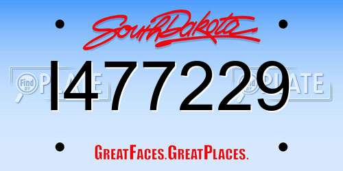 I477229 South Dakota License Plate