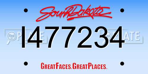 I477234 South Dakota License Plate
