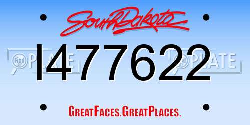 I477622 South Dakota License Plate