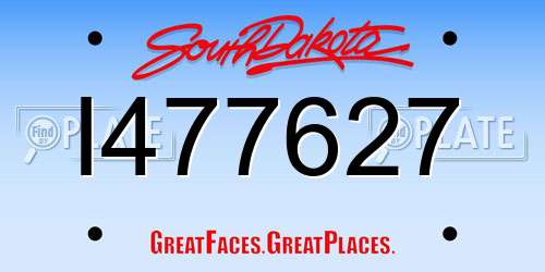 I477627 South Dakota License Plate