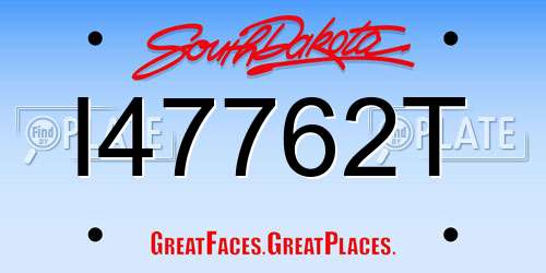 I47762T South Dakota License Plate