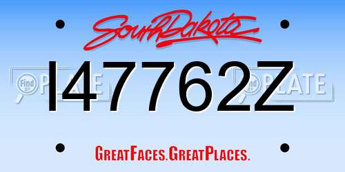 I47762Z South Dakota License Plate