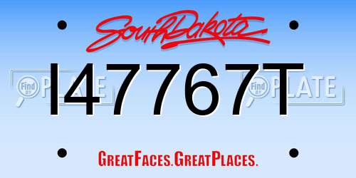 I47767T South Dakota License Plate