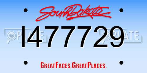 I477729 South Dakota License Plate