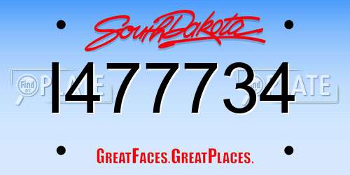 I477734 South Dakota License Plate