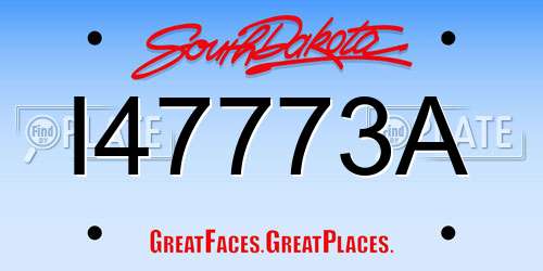 I47773A South Dakota License Plate