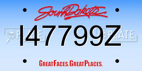 I47799Z South Dakota License Plate