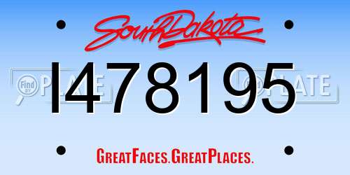 I478195 South Dakota License Plate