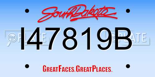 I47819B South Dakota License Plate