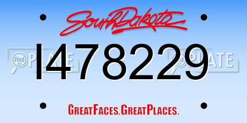 I478229 South Dakota License Plate