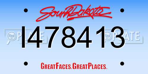 I478413 South Dakota License Plate