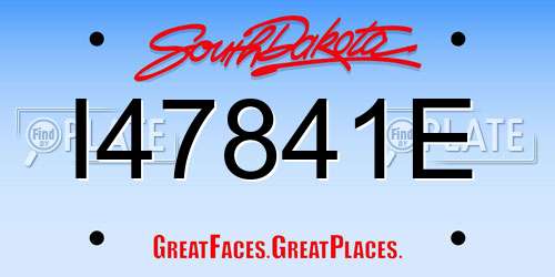 I47841E South Dakota License Plate