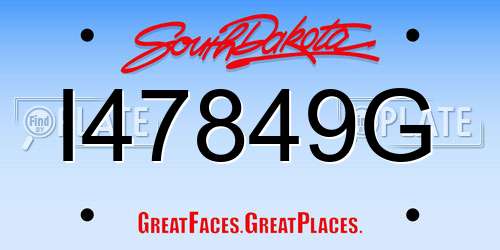 I47849G South Dakota License Plate