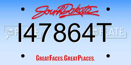 I47864T South Dakota License Plate