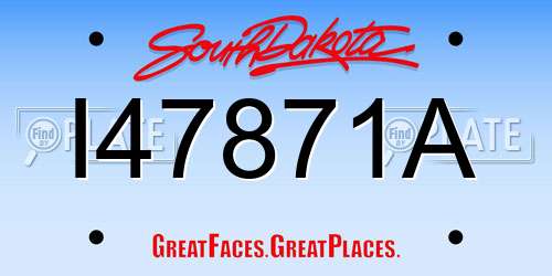 I47871A South Dakota License Plate