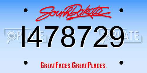 I478729 South Dakota License Plate
