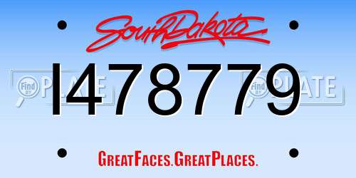 I478779 South Dakota License Plate