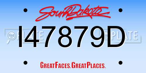 I47879D South Dakota License Plate